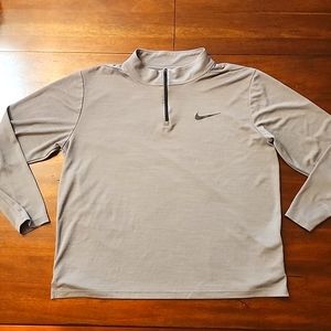 Men's Nike Gray 1/4 Zip Long Sleeve Shirt